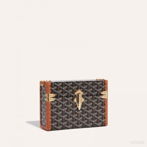 Goyard Cassette Trunk Bag Omuz Çantası Siyah Kahverengi | GY-EHC9022