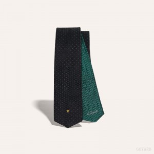 Goyard Eldredge Bicolore tie Kravatlar Siyah Yeşil | GY-UMG6716