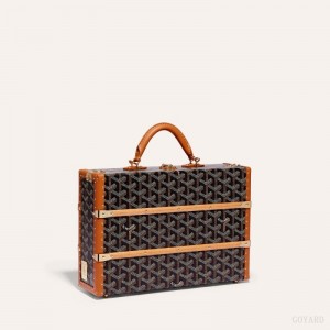 Goyard PALACE MM TRUNK BAG El Çantası Siyah Kahverengi | GY-XNF1368