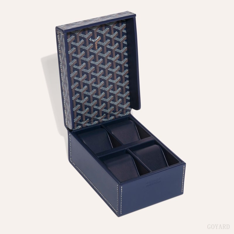 Goyard 4 WATCH CASE Boxes Lacivert Mavi | GY-SHD1268