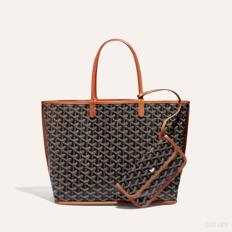 Goyard ANJOU PM BAG Tote Çanta Siyah Kahverengi | GY-IUK9327
