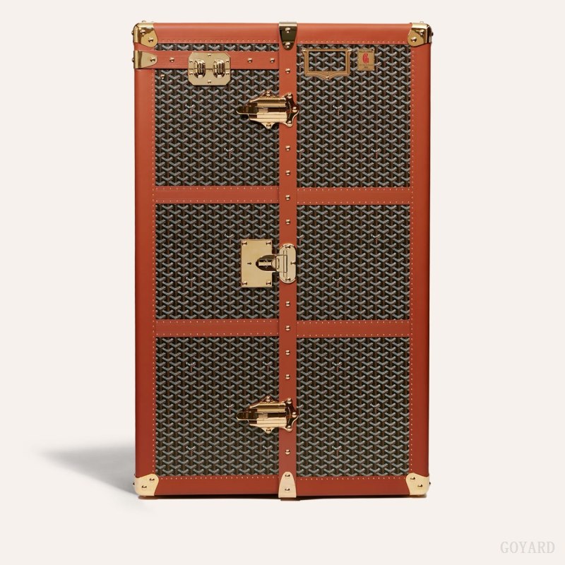 Goyard ARMOIRE TRUNK Valiz Siyah Kahverengi | GY-OHJ6404