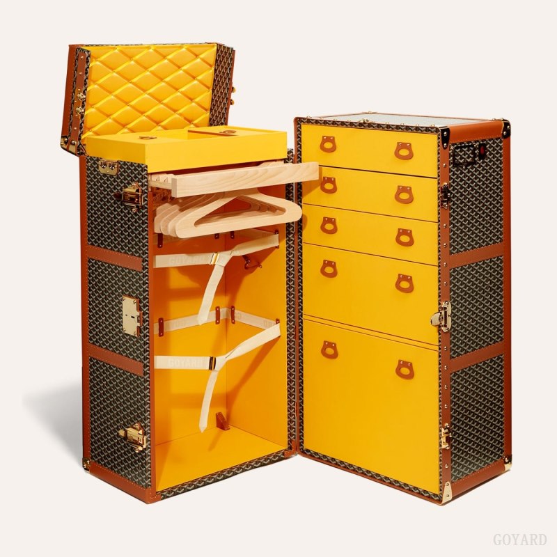 Goyard ARMOIRE TRUNK Valiz Siyah Kahverengi | GY-OHJ6404