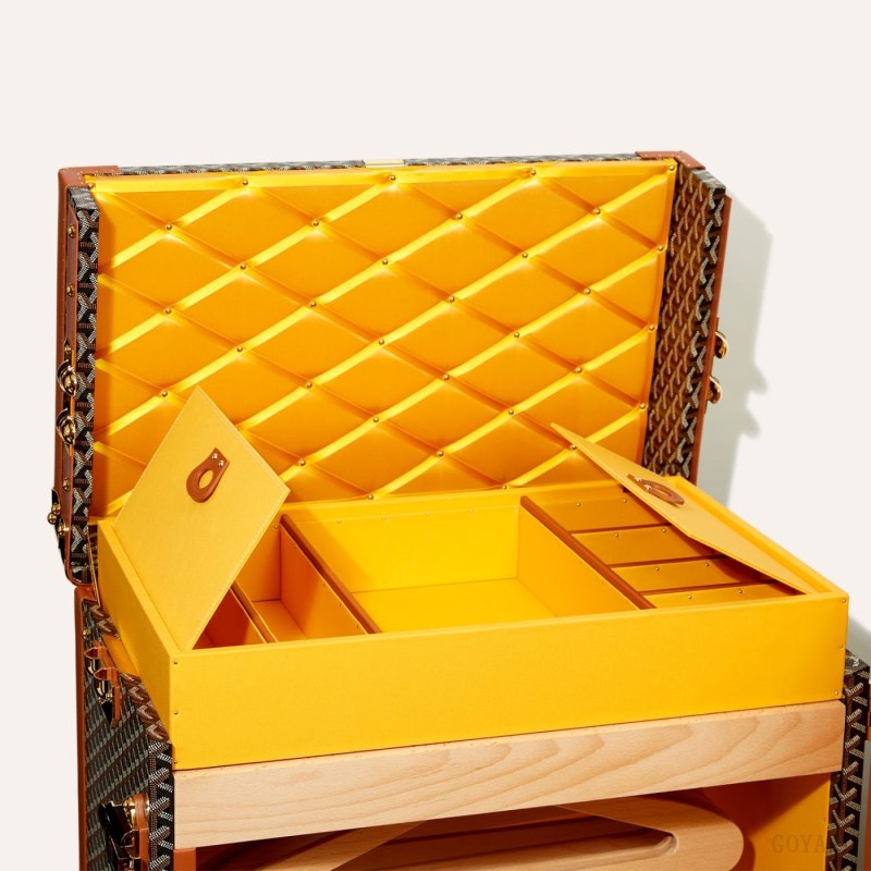 Goyard ARMOIRE TRUNK Valiz Siyah Kahverengi | GY-OHJ6404