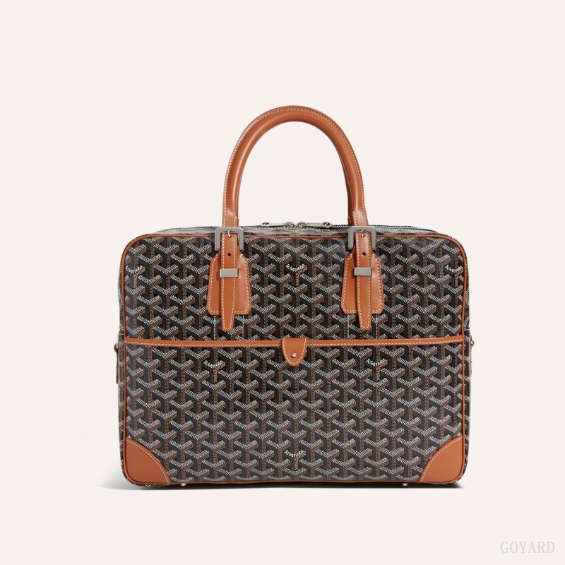 Goyard Ambassade MM Document Case Evrak Çantası Siyah Kahverengi | GY-BUF1956