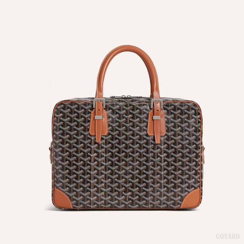 Goyard Ambassade MM Document Case Evrak Çantası Siyah Kahverengi | GY-BUF1956