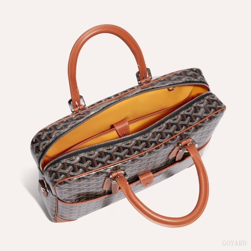 Goyard Ambassade MM Document Case Evrak Çantası Siyah Kahverengi | GY-BUF1956