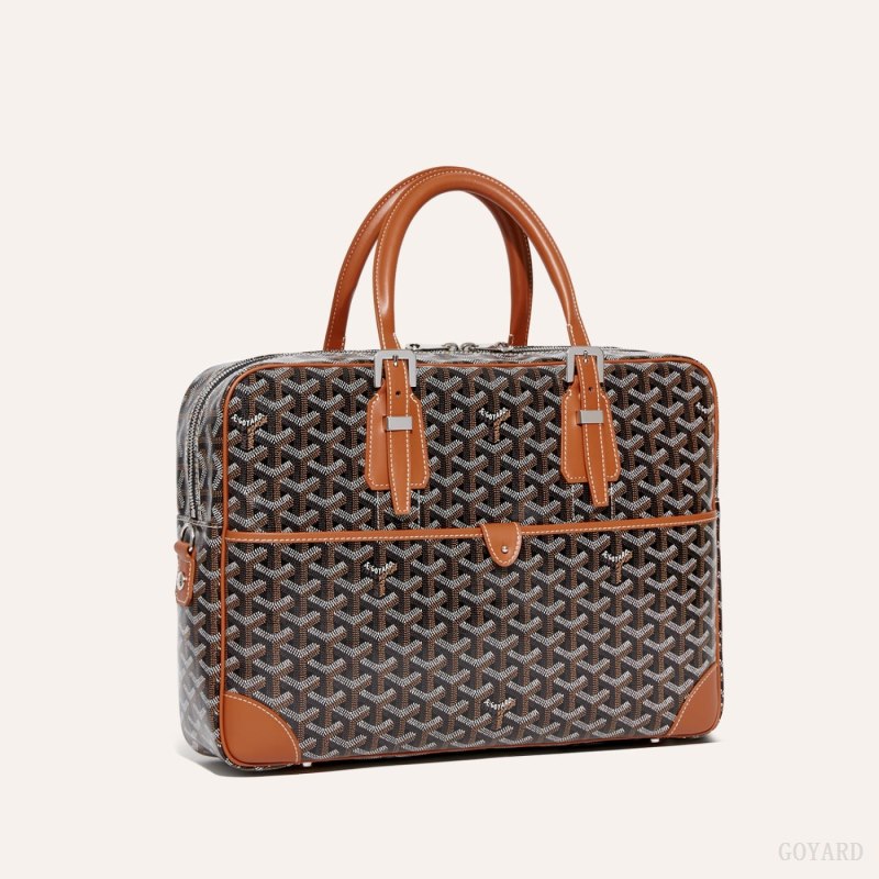Goyard Ambassade MM Document Case Evrak Çantası Siyah Kahverengi | GY-BUF1956