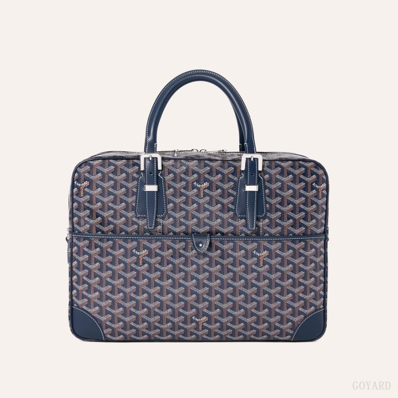 Goyard Ambassade MM Document Case Evrak Çantası Lacivert Mavi | GY-ZDG3933