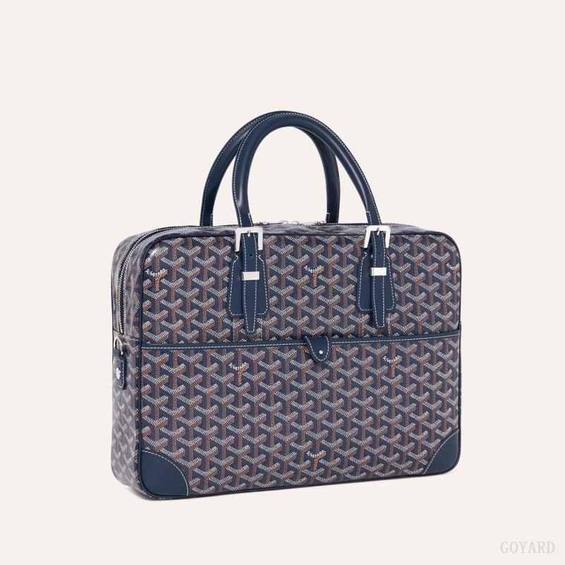 Goyard Ambassade MM Document Case Evrak Çantası Lacivert Mavi | GY-ZDG3933