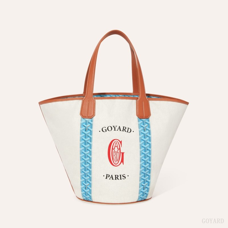 Goyard BELHARRA BAG Tote Çanta Turkuaz Kahverengi | GY-GBC7884