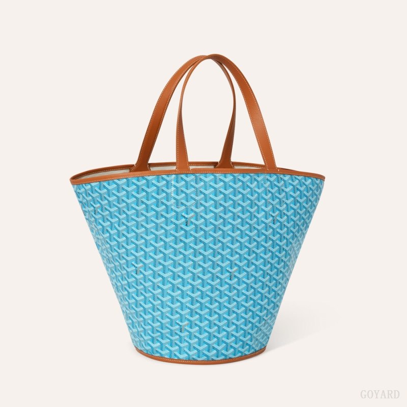 Goyard BELHARRA BAG Tote Çanta Turkuaz Kahverengi | GY-GBC7884
