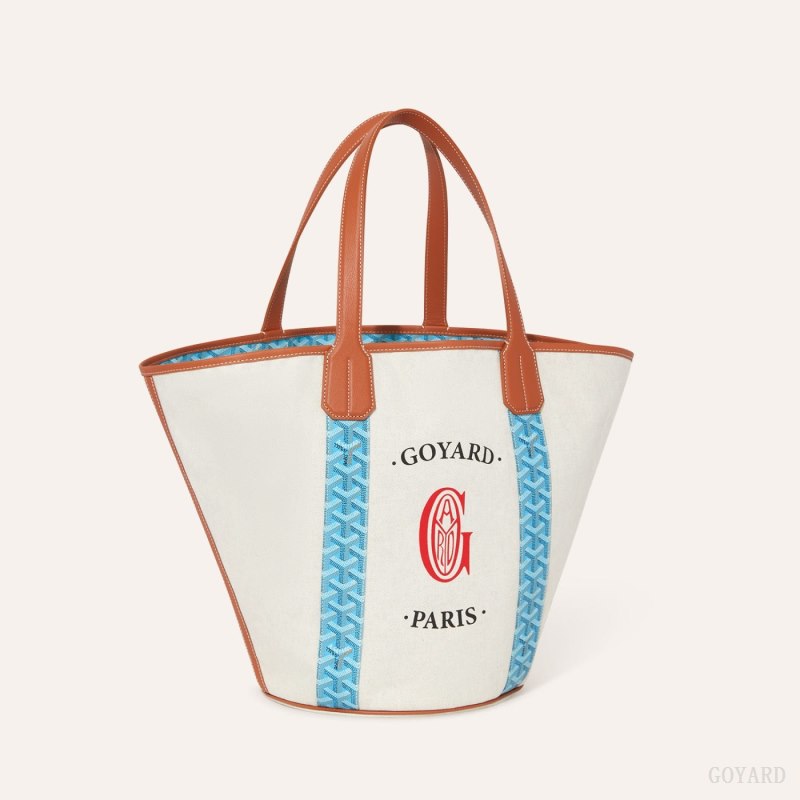 Goyard BELHARRA BAG Tote Çanta Turkuaz Kahverengi | GY-GBC7884