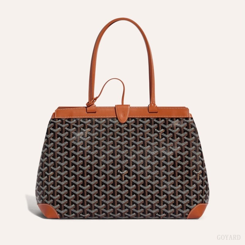 Goyard BELLECHASSE BIAUDE PM BAG Tote Çanta Siyah Kahverengi | GY-NBW0952