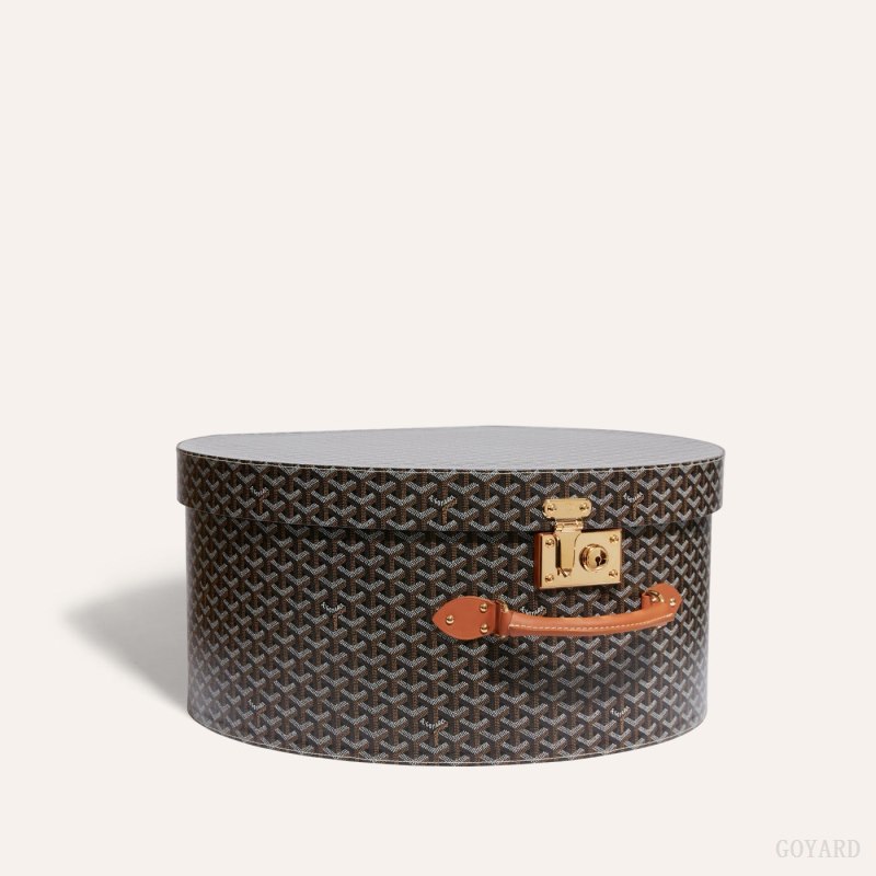 Goyard BOITE CHAPEAU Valiz Siyah Kahverengi | GY-MSA6592
