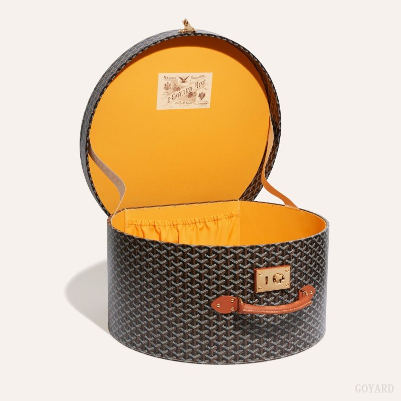 Goyard BOITE CHAPEAU Valiz Siyah Kahverengi | GY-MSA6592