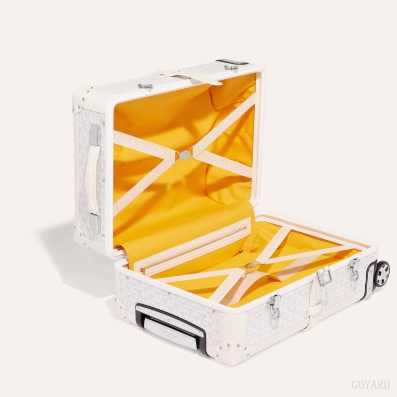 Goyard BOURGET PM TROLLEY CASE Valiz Beyaz | GY-NIM5164