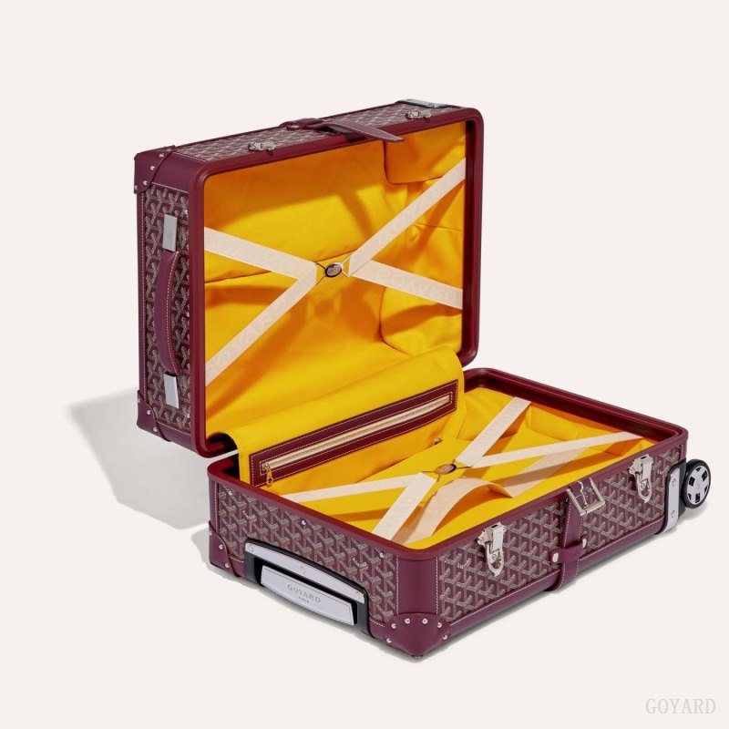 Goyard BOURGET PM TROLLEY CASE Valiz Bordo | GY-OFY4386