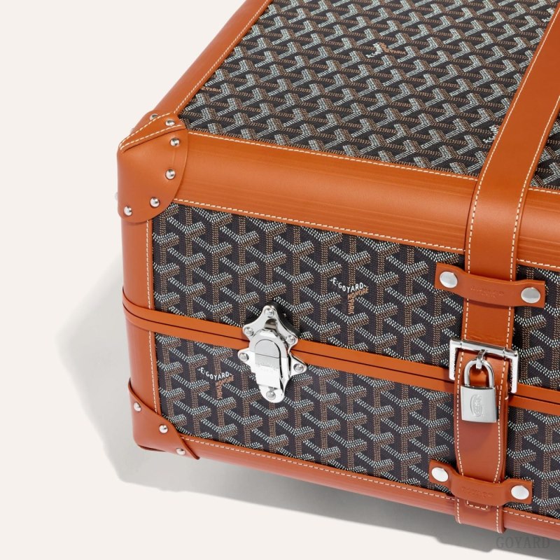Goyard BOURGET PM TROLLEY CASE Valiz Siyah Kahverengi | GY-SGE1325