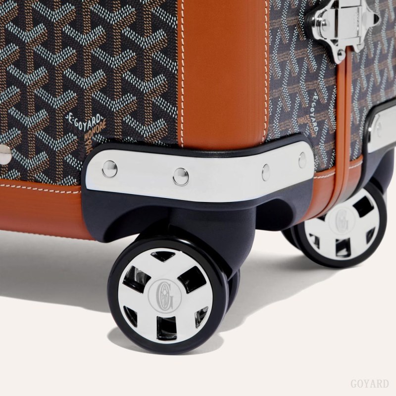 Goyard BOURGET PM TROLLEY CASE Valiz Siyah Kahverengi | GY-SGE1325