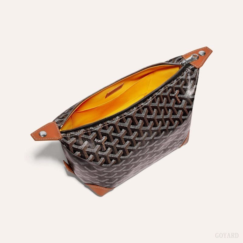 Goyard Bowling 25 Toiletry Bag Aksesuar Siyah Kahverengi | GY-AFD0812
