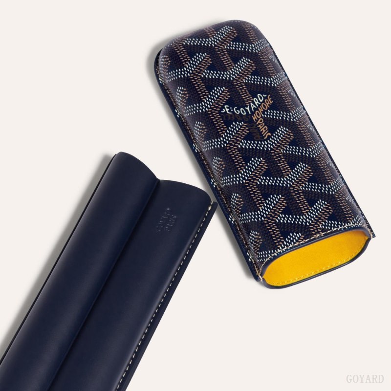 Goyard CHURCHILL 2 CIGAR CASE Aksesuar Lacivert Mavi | GY-SKN1139