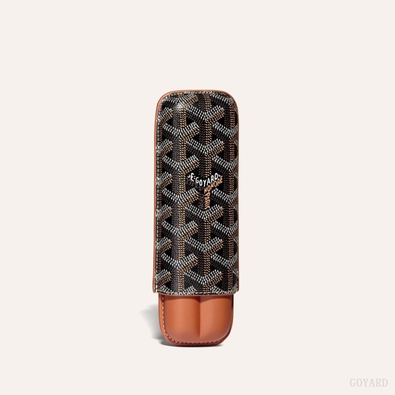 Goyard CHURCHILL 2 CIGAR CASE Aksesuar Siyah Kahverengi | GY-MPV3222