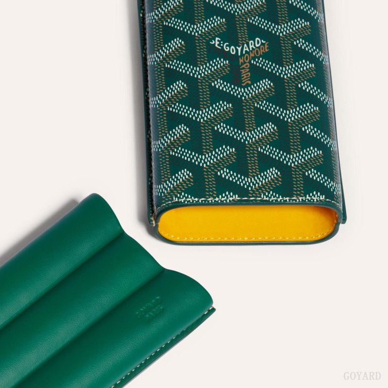 Goyard CHURCHILL 3 CIGAR CASE Vaka Çantası Yeşil | GY-PZN3138