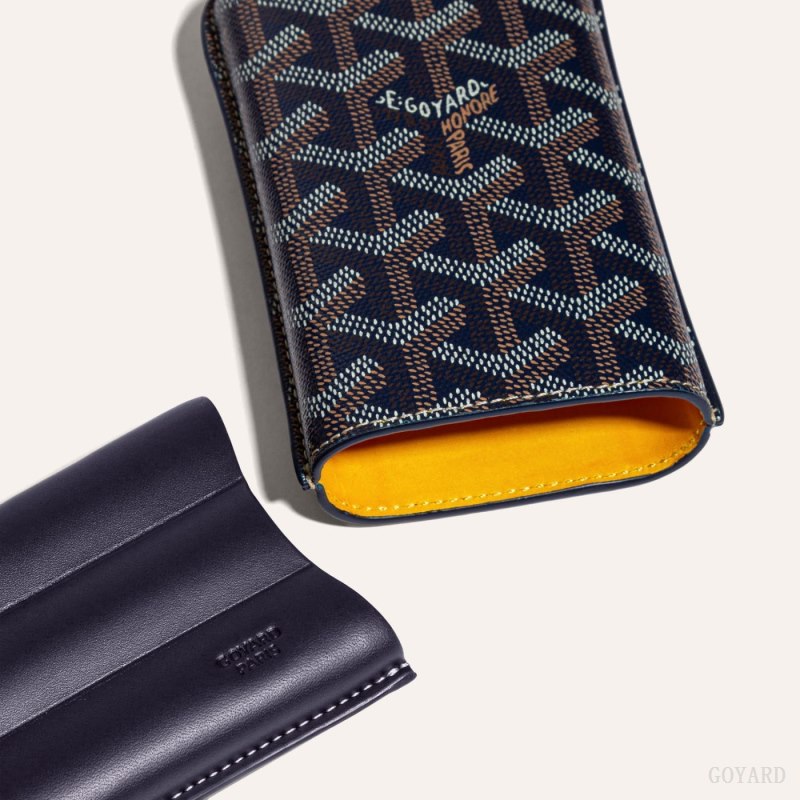 Goyard CHURCHILL 3 CIGAR CASE Vaka Çantası Lacivert Mavi | GY-HYA4329