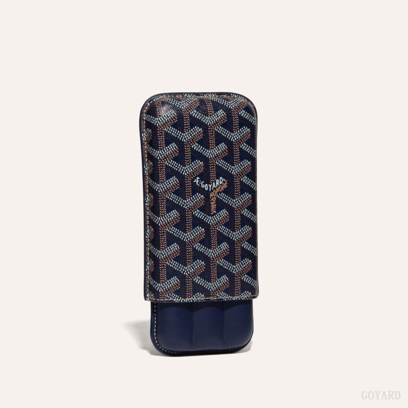 Goyard CHURCHILL 3 CIGAR CASE Vaka Çantası Lacivert Mavi | GY-HYA4329