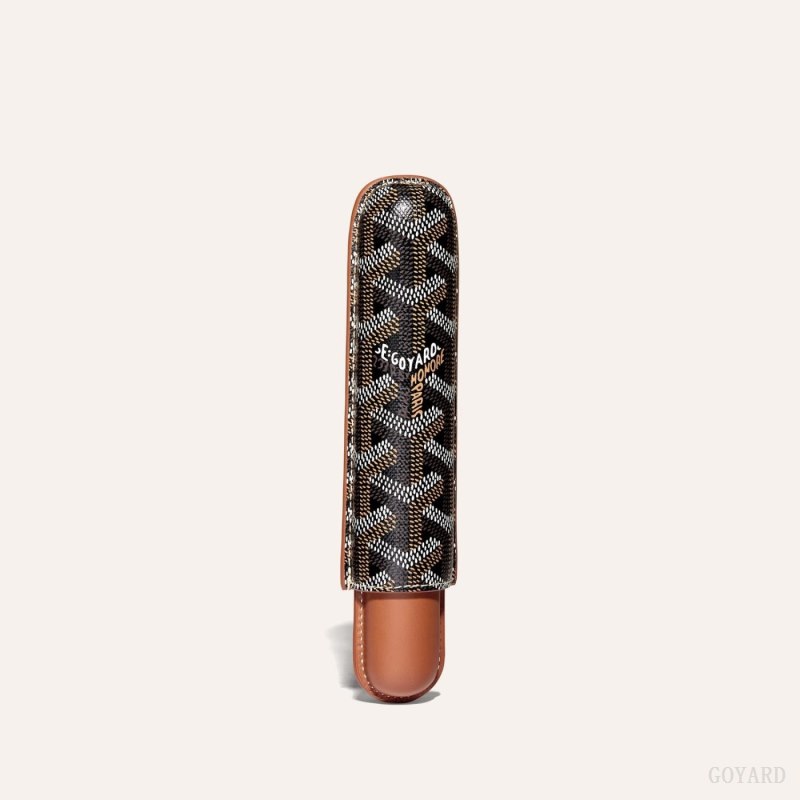 Goyard CHURCHILL SINGLE CIGAR CASE Aksesuar Siyah Kahverengi | GY-IOP4006
