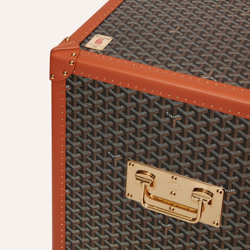 Goyard CIGARES TRUNK Valiz Siyah Kahverengi | GY-IRN8714