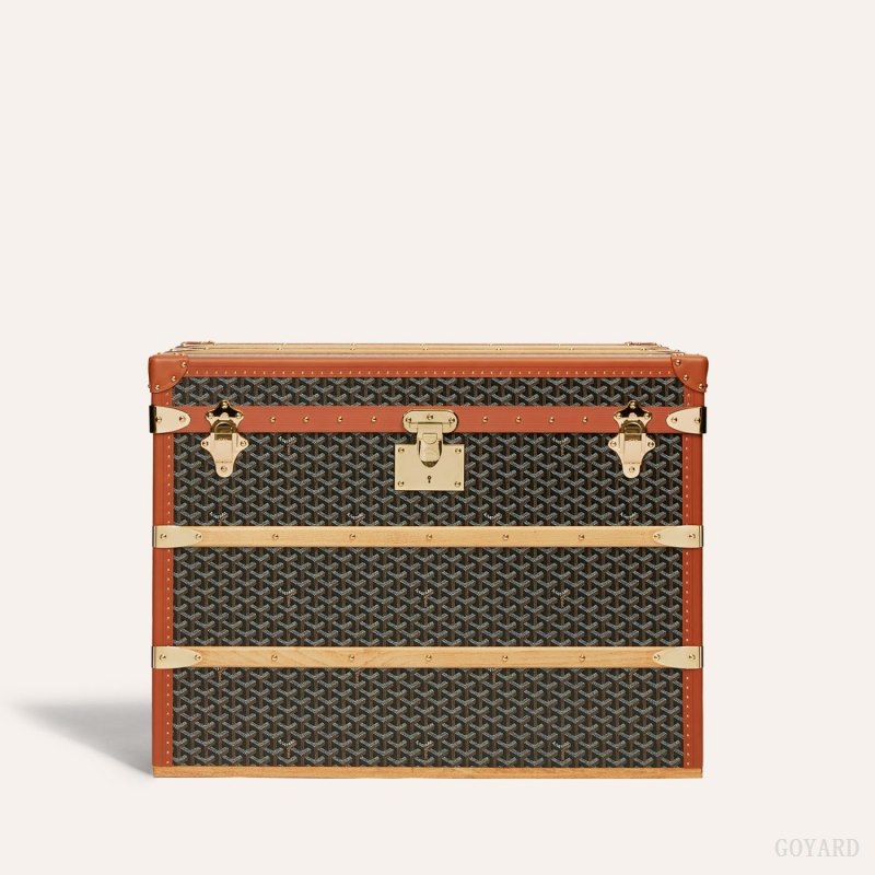 Goyard COURRIER TRUNK Valiz Siyah Kahverengi | GY-XBX6021