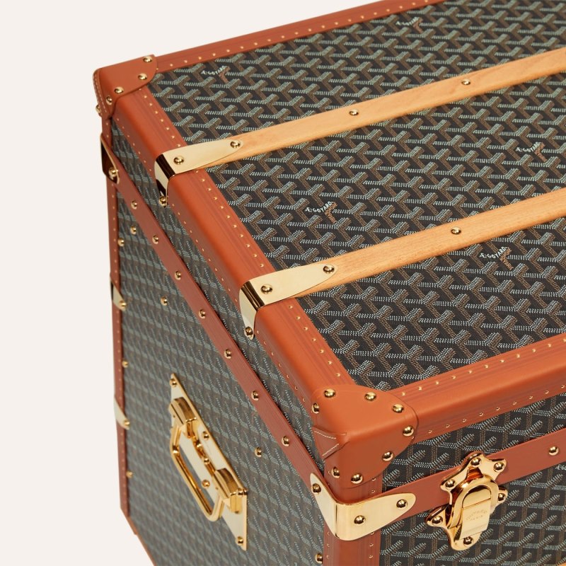 Goyard COURRIER TRUNK Valiz Siyah Kahverengi | GY-XBX6021