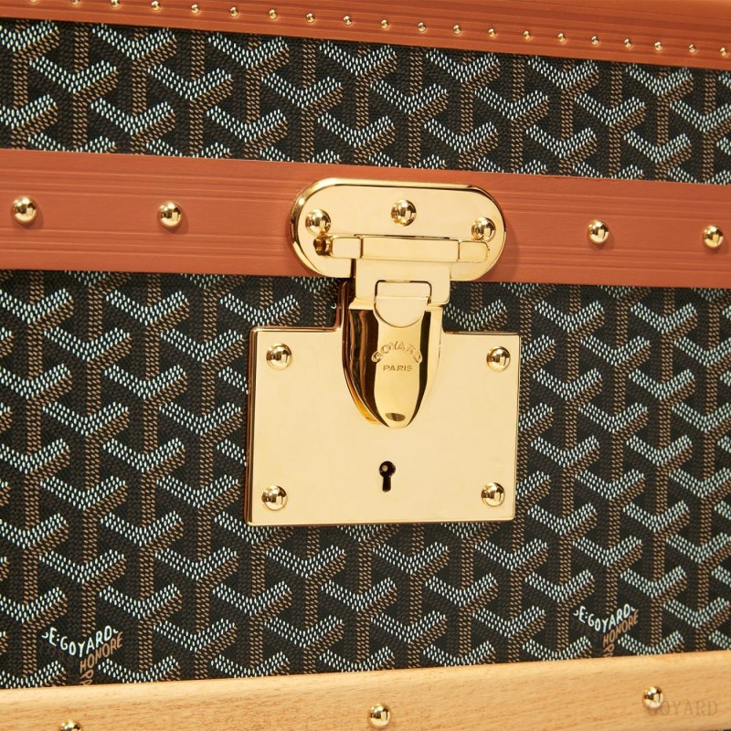 Goyard COURRIER TRUNK Valiz Siyah Kahverengi | GY-XBX6021
