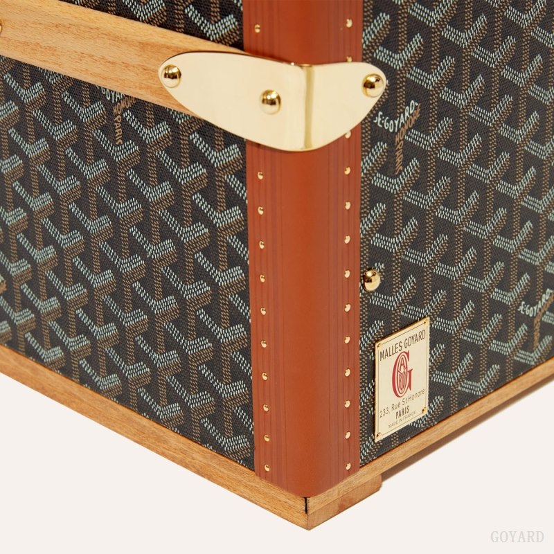 Goyard COURRIER TRUNK Valiz Siyah Kahverengi | GY-XBX6021
