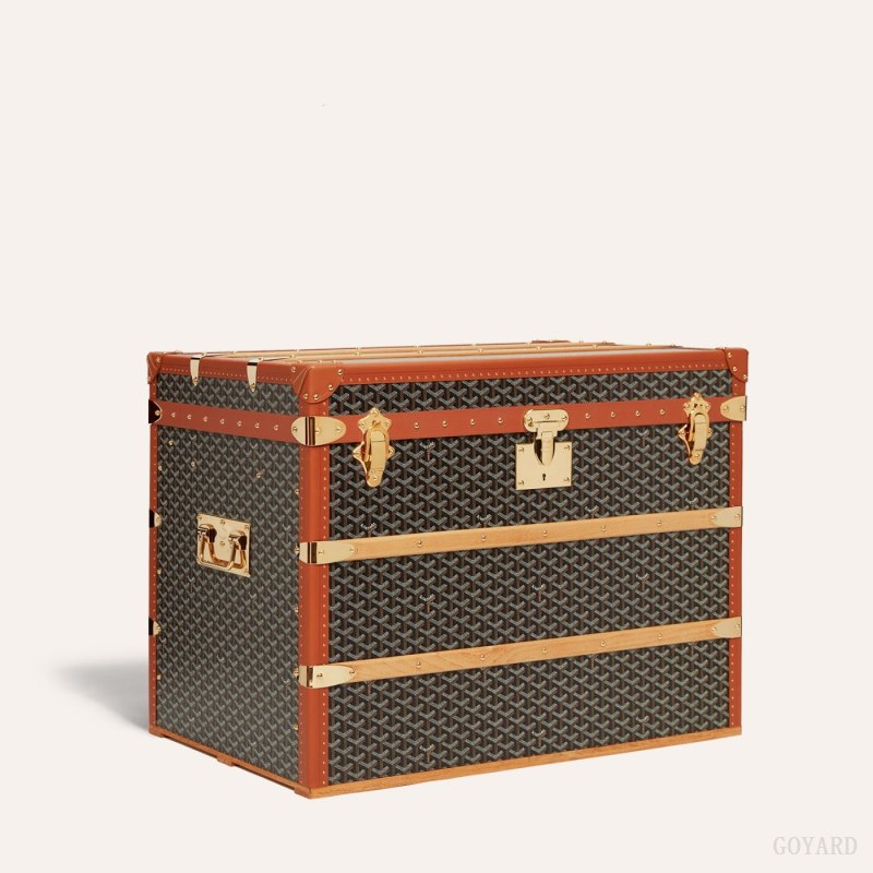 Goyard COURRIER TRUNK Valiz Siyah Kahverengi | GY-XBX6021