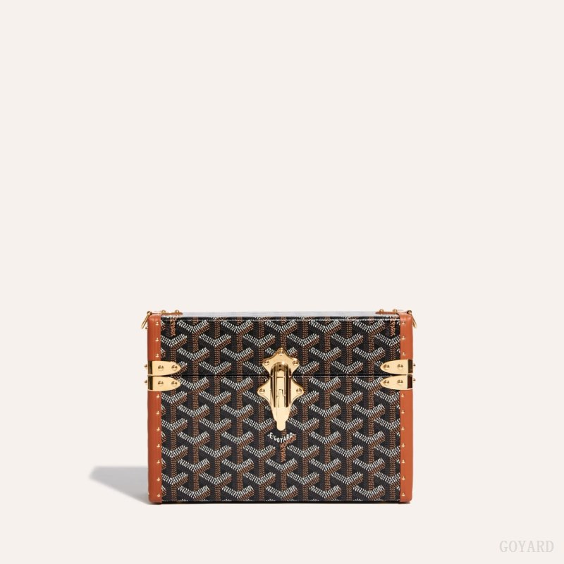 Goyard Cassette Trunk Bag Omuz Çantası Siyah Kahverengi | GY-EHC9022