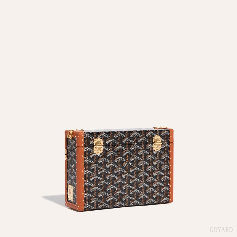 Goyard Cassette Trunk Bag Omuz Çantası Siyah Kahverengi | GY-EHC9022