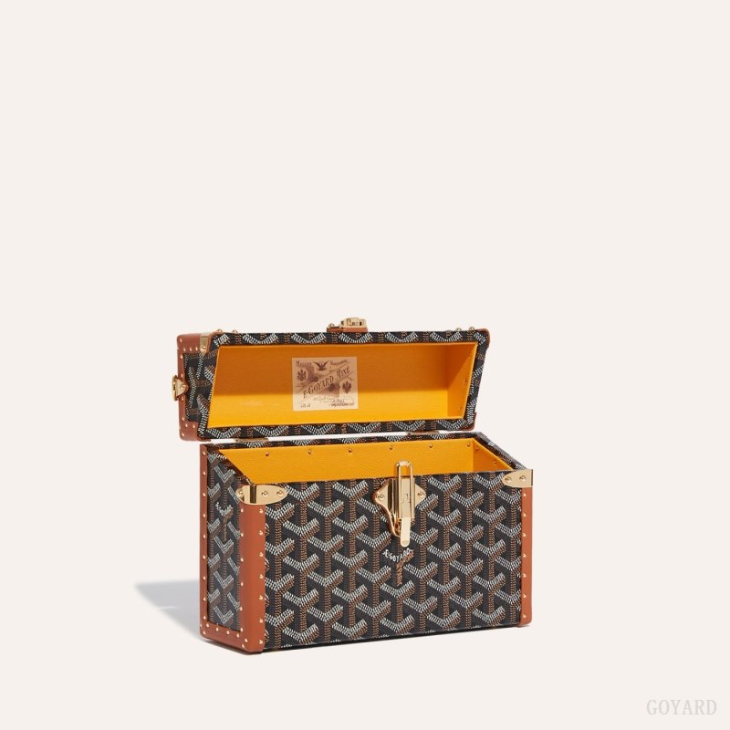 Goyard Cassette Trunk Bag Omuz Çantası Siyah Kahverengi | GY-EHC9022