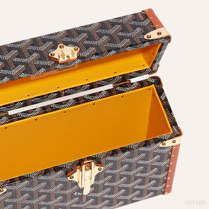 Goyard Cassette Trunk Bag Omuz Çantası Siyah Kahverengi | GY-EHC9022