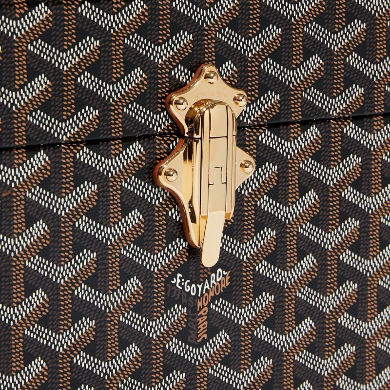 Goyard Cassette Trunk Bag Omuz Çantası Siyah Kahverengi | GY-EHC9022