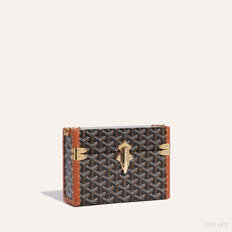 Goyard Cassette Trunk Bag Omuz Çantası Siyah Kahverengi | GY-EHC9022
