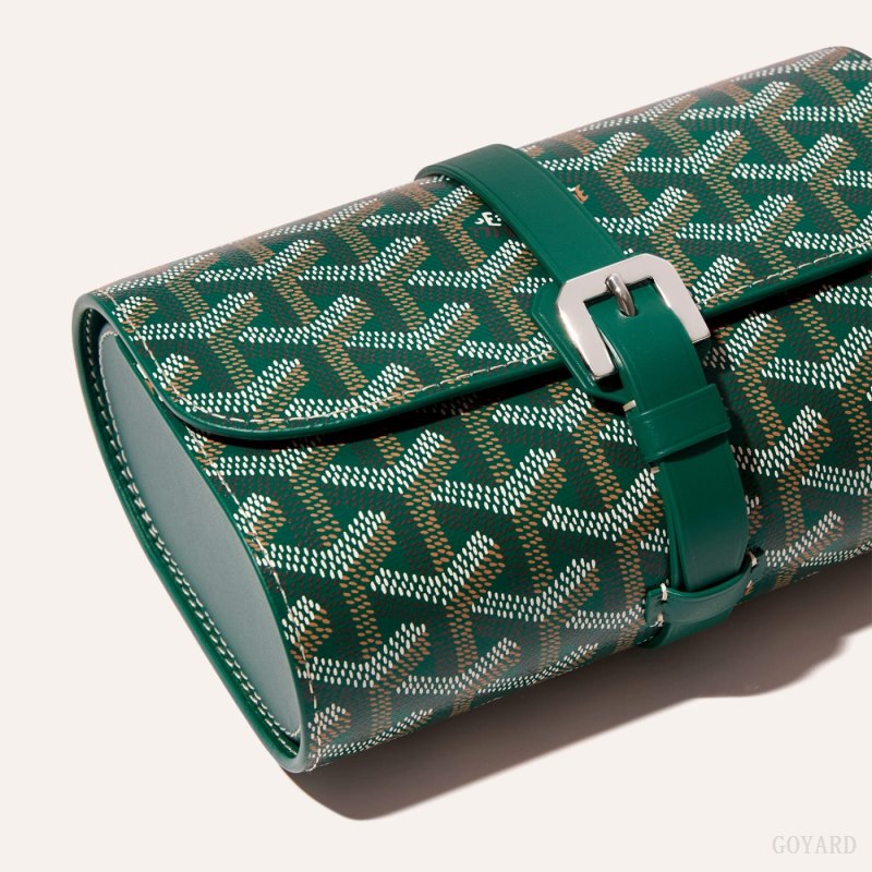 Goyard DOUBLE TRAVEL WATCH CASE Aksesuar Yeşil | GY-OYA0365