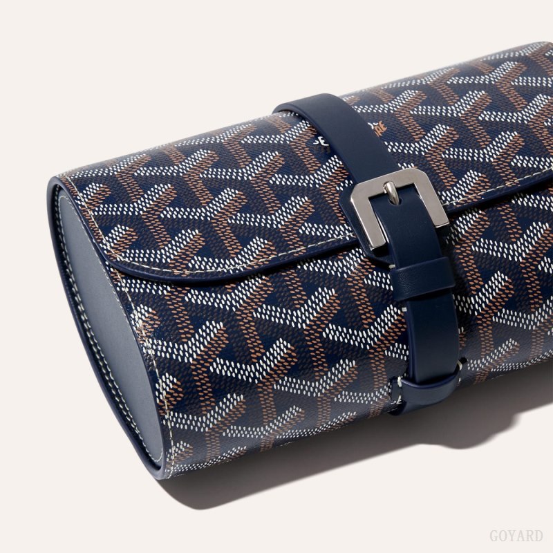 Goyard DOUBLE TRAVEL WATCH CASE Aksesuar Lacivert Mavi | GY-OBJ3219