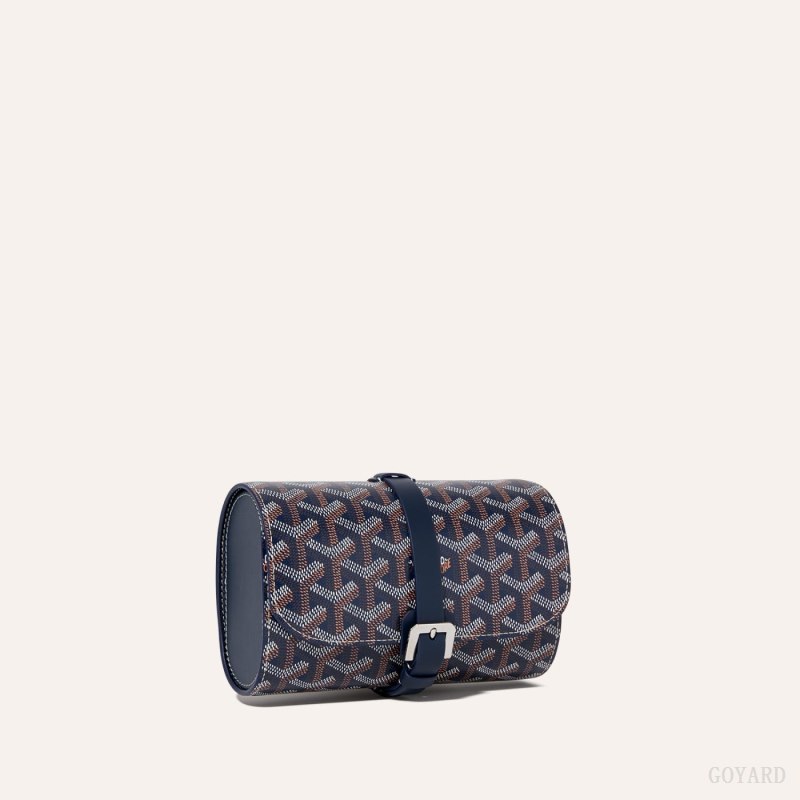 Goyard DOUBLE TRAVEL WATCH CASE Aksesuar Lacivert Mavi | GY-OBJ3219