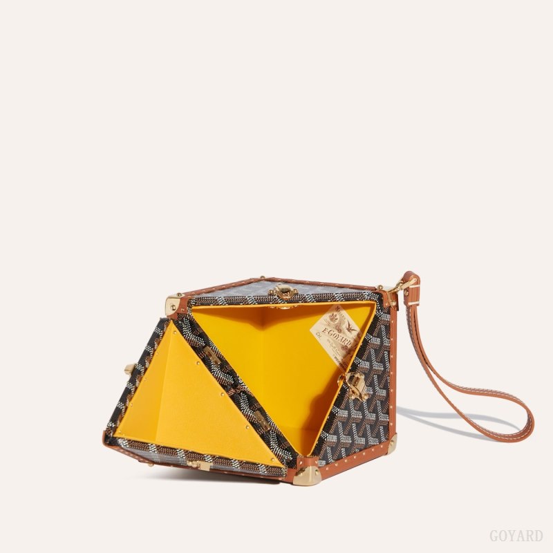 Goyard Dé Trunk Bag Bagaj Çantası Siyah Kahverengi | GY-GTU1730