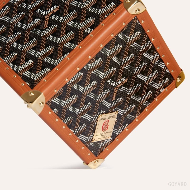 Goyard Dé Trunk Bag Bagaj Çantası Siyah Kahverengi | GY-GTU1730