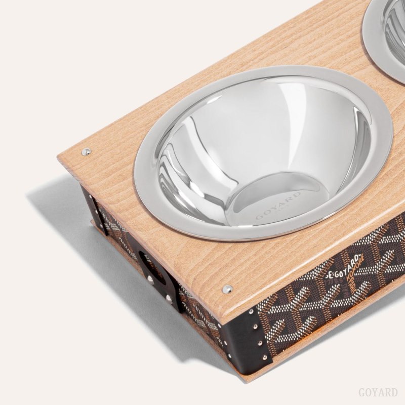 Goyard EDMOND DOUBLE BOWL Aksesuar Siyah | GY-OUQ4149
