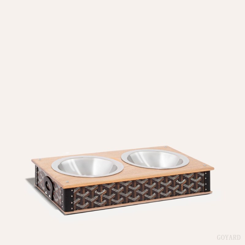 Goyard EDMOND DOUBLE BOWL Aksesuar Siyah | GY-OUQ4149